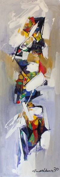 Mashkoor Raza, 12 x 36 Inch, Oil on Canvas, Abstract Painting, AC-MR-358
